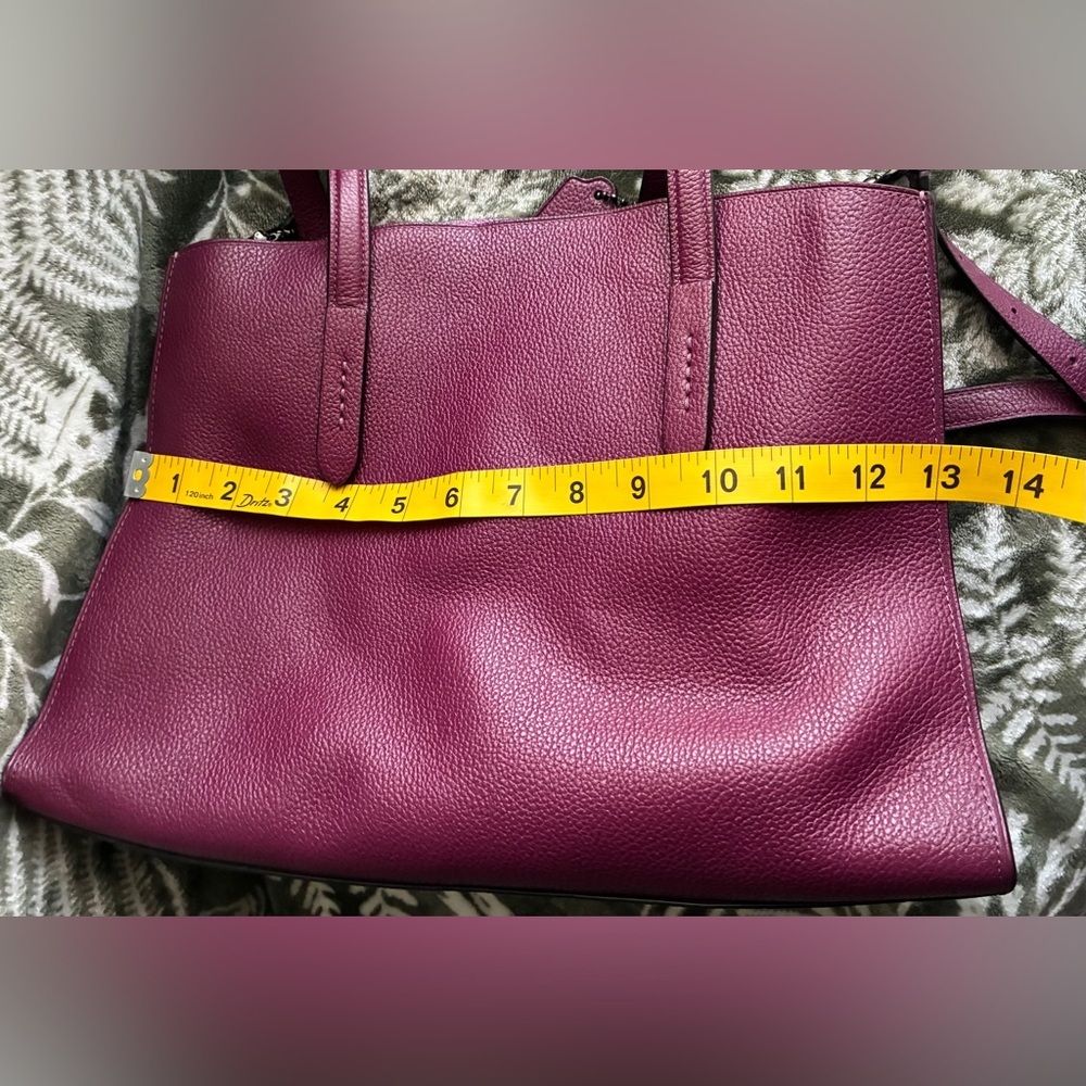 Coach Pebbled Leather Tote in Plum - Picture 2 of 16